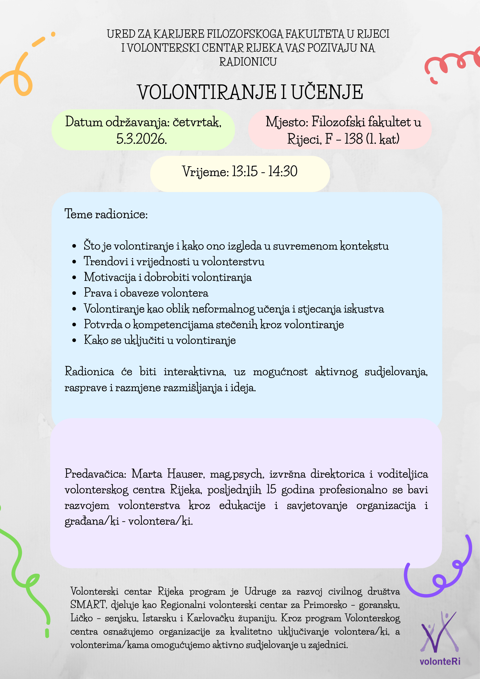 pozivnica radionica volontiranje i ucenje